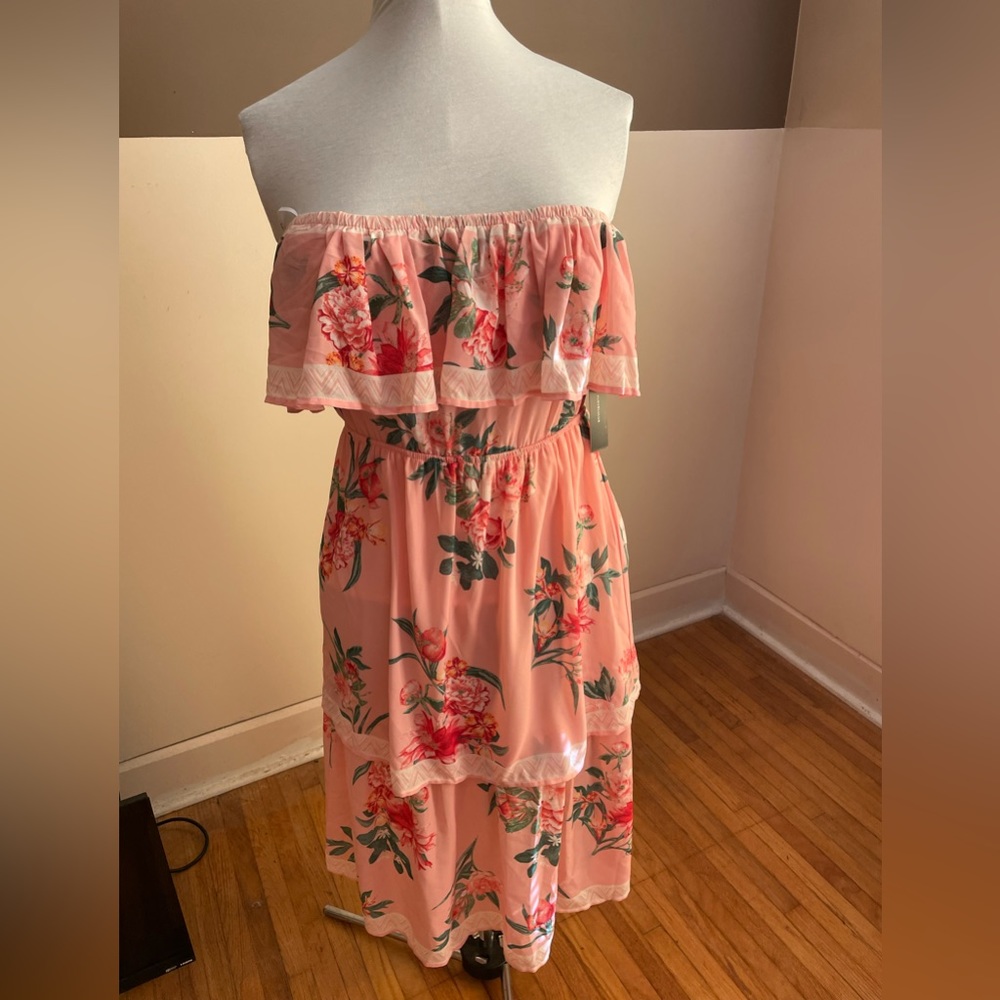 Lulu’s pink floral off the shoulder dress.  Size small